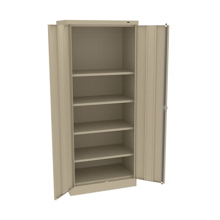 Tennsco Welded Standard Slim Storage Cabinet, 30"Wx18"Dx72"H, Sand 721830-SND